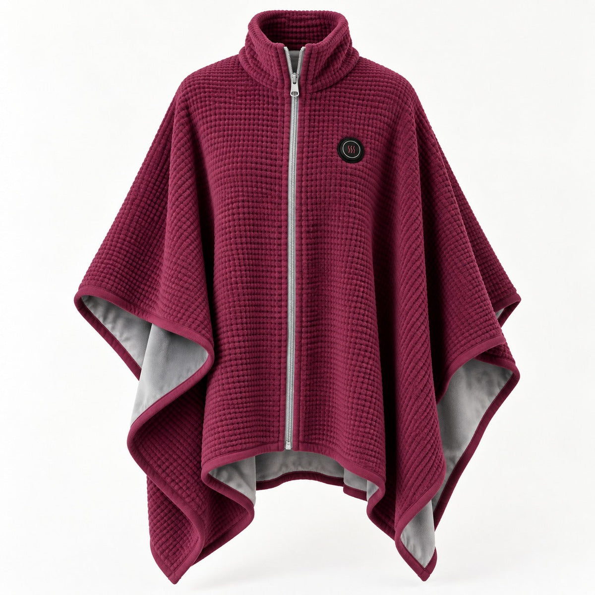 Wine red heated shawl full product view