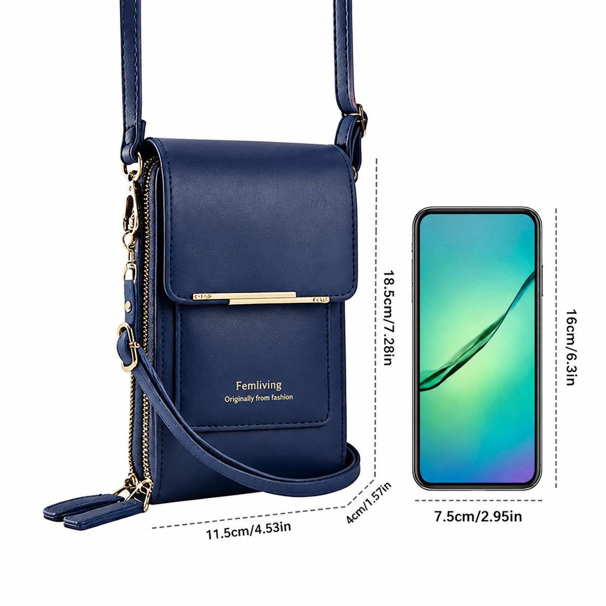 ✨2026 Trendy Minimalist Elegant Women's Touchscreen Crossbody Phone Wallet