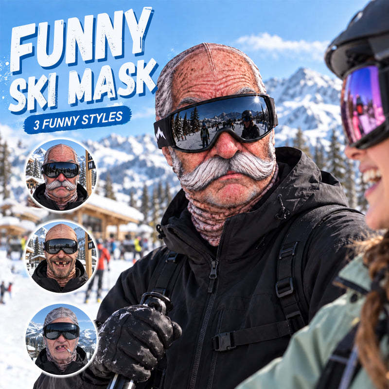 Funny Old Man Face Ski Mask
