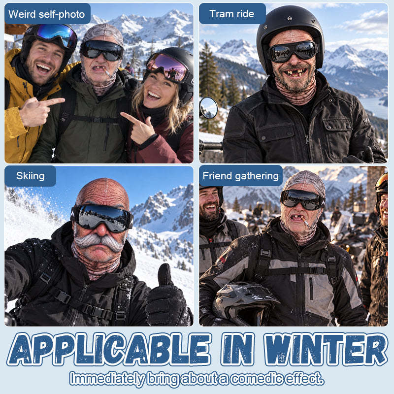 Funny Old Man Face Ski Mask
