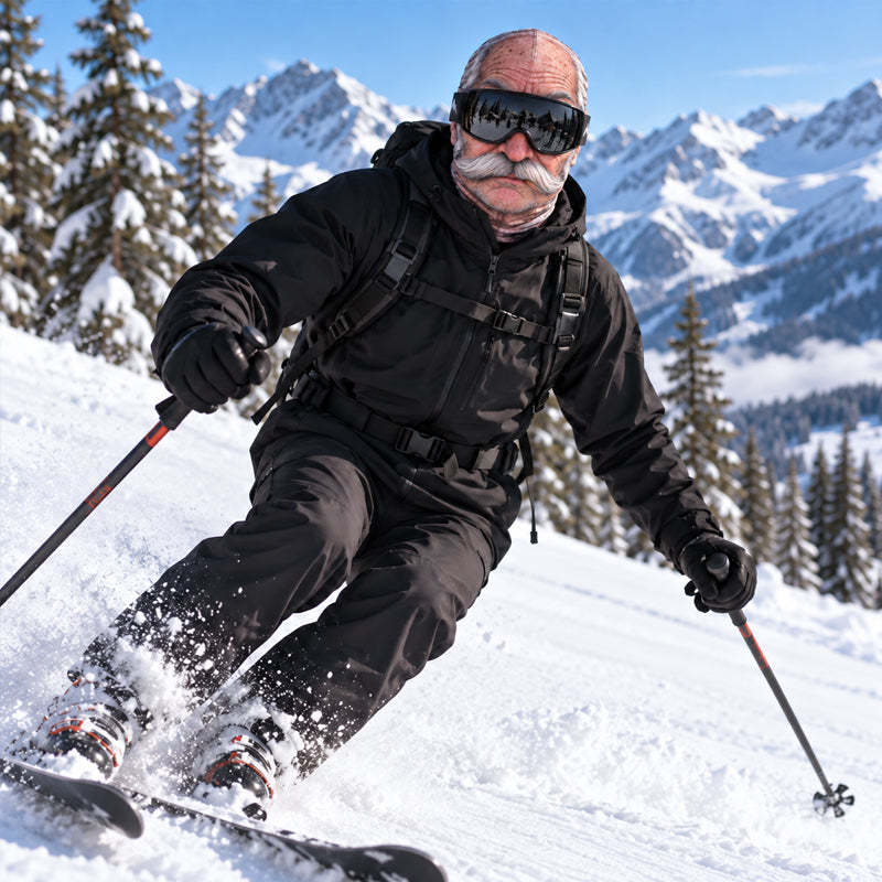 Funny Old Man Face Ski Mask