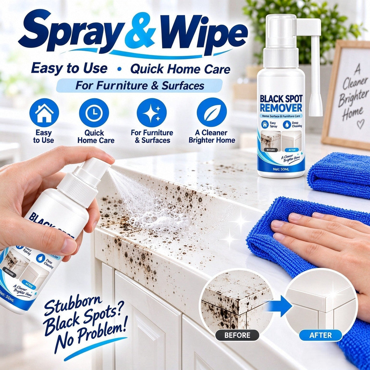 💥Household Mould Remover Spray – breaks down black mould & grime on tiles, walls, frames & furniture