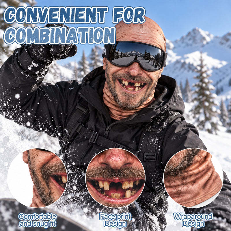 Funny Old Man Face Ski Mask