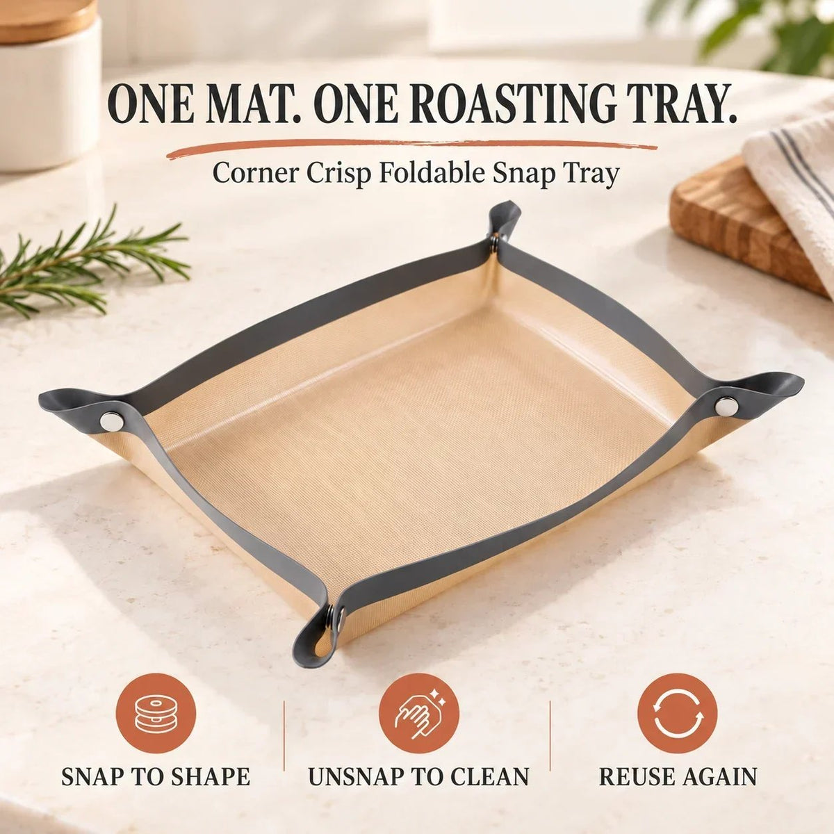 2-in-1 Foldable Silicone Baking Tray