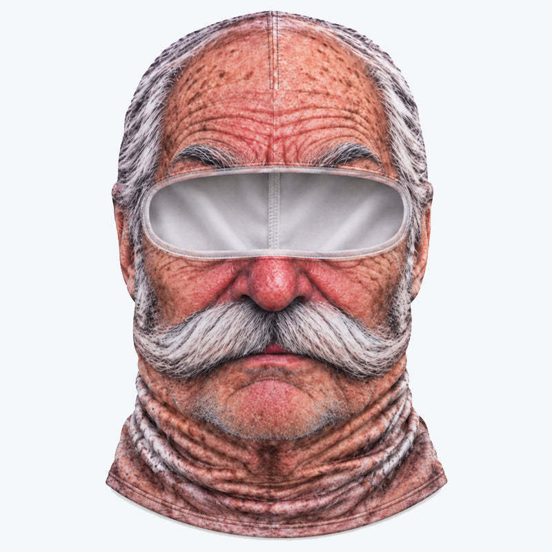 Funny Old Man Face Ski Mask