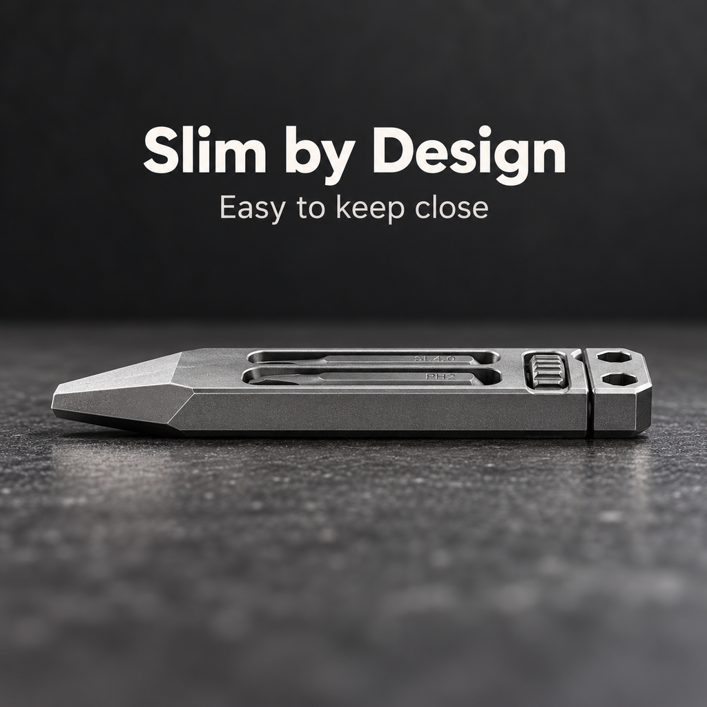 🪛Pocket Titanium Pry Bar Multi-Tool | 4-in-1 Bottle Opener & Wrench | Grade 5 Titanium | Keychain Everyday Carry