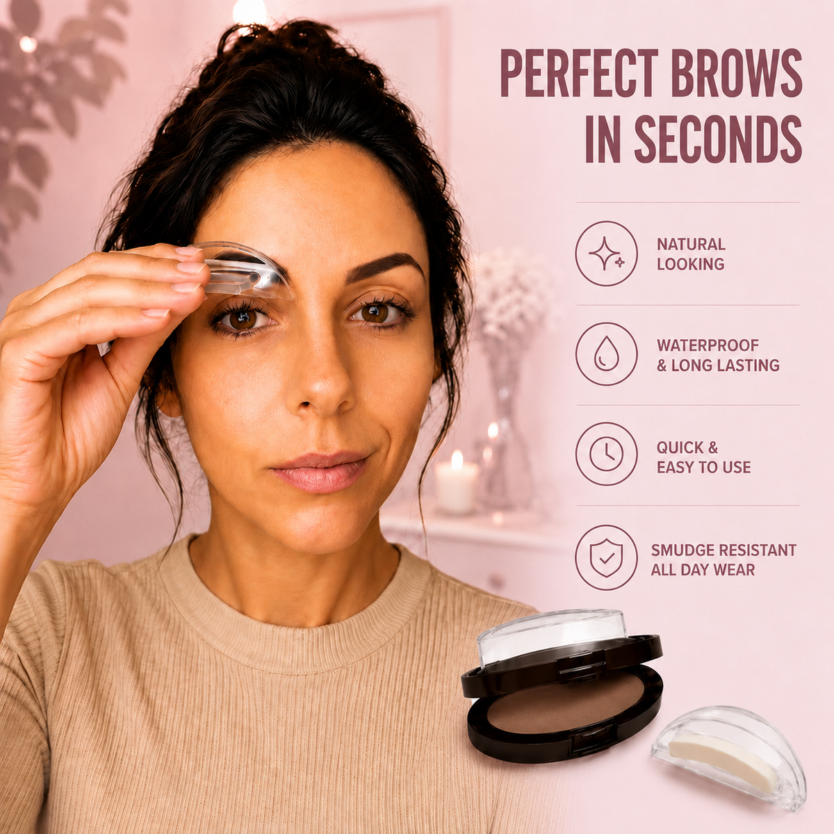 Velywhite Natural Brow Stamp Kit – Easy Eyebrow Makeup