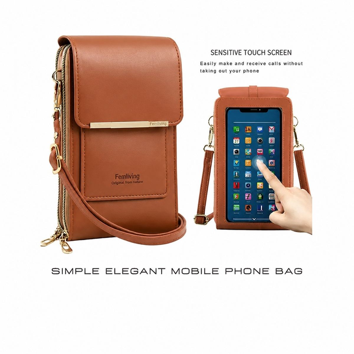 ✨2026 Trendy Minimalist Elegant Women's Touchscreen Crossbody Phone Wallet