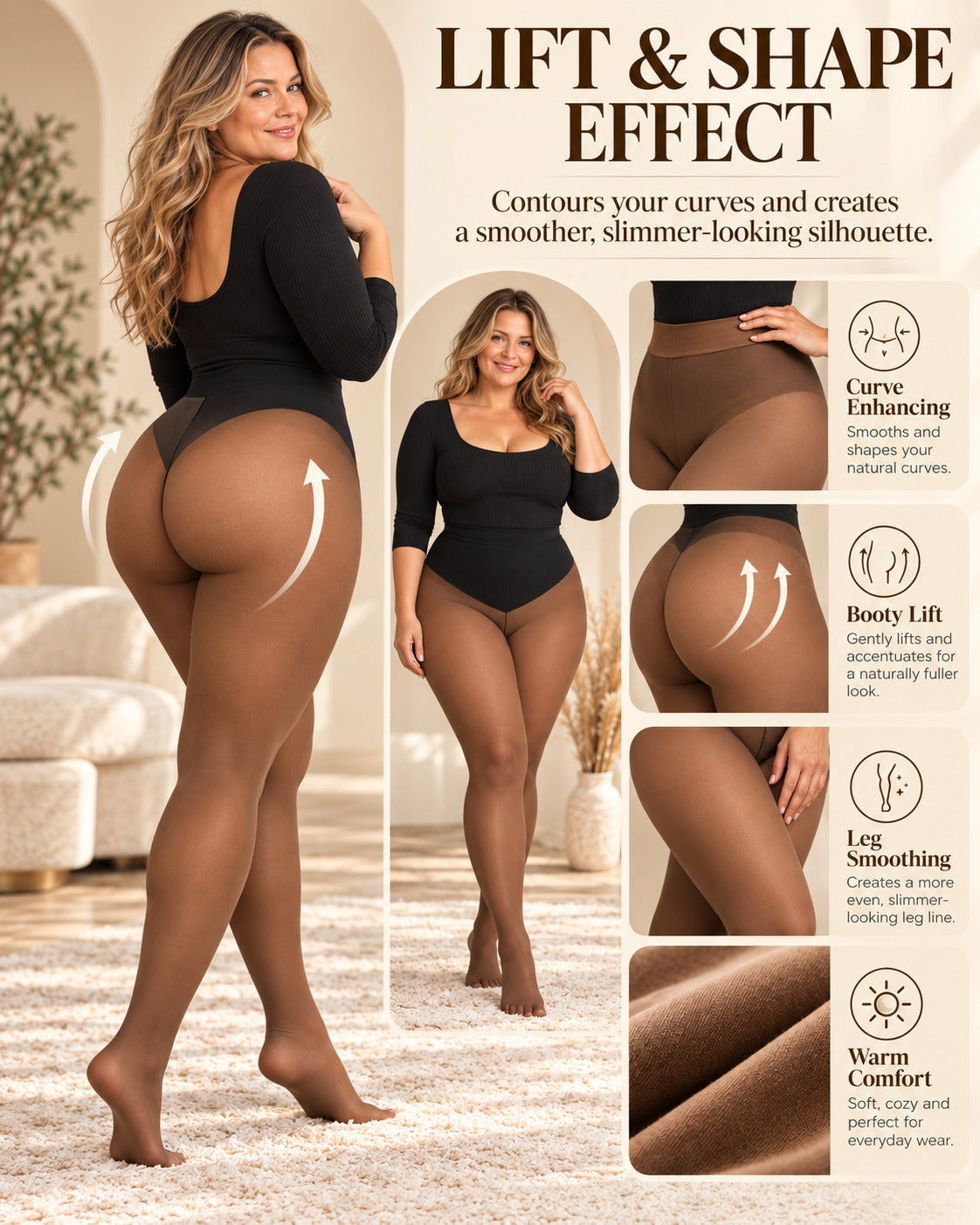 One-Seam Shaping Fleece Leggings-Stay Warm.Look Snatched.