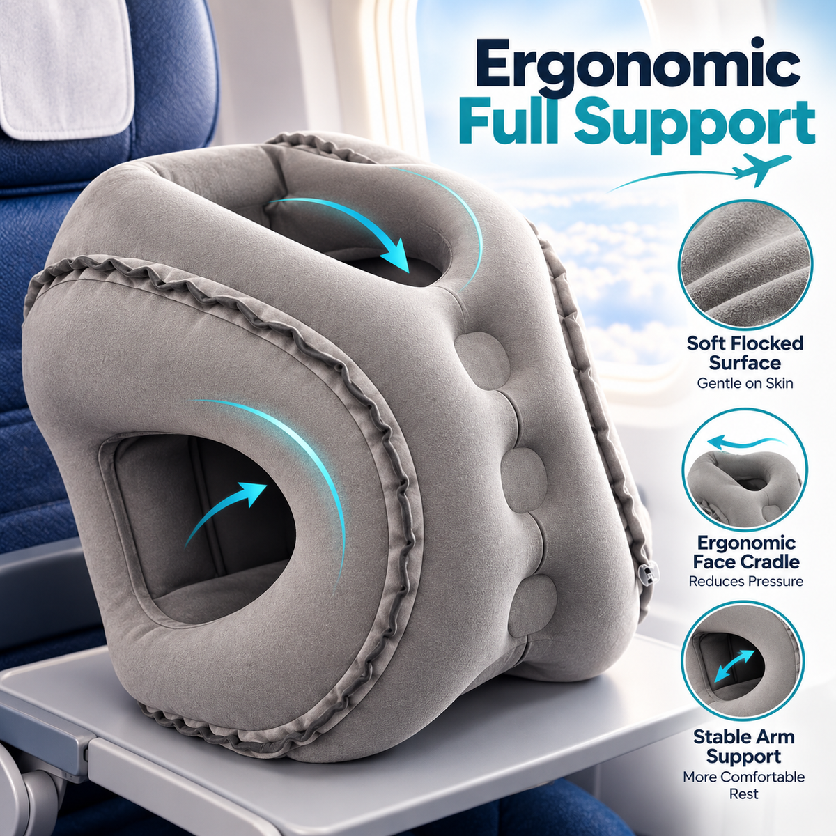 Inflatable airplane sleep pillow – gallery photo 6