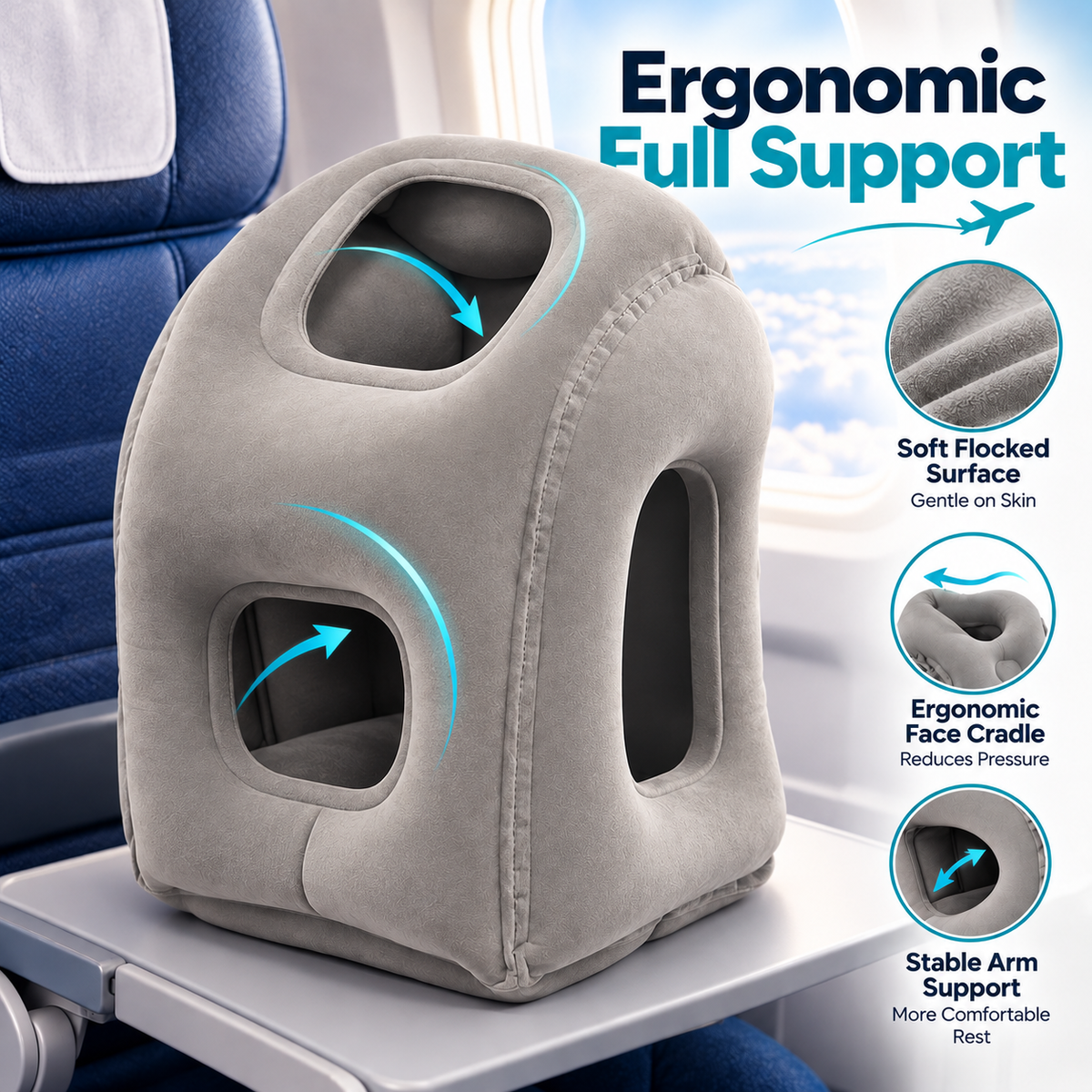Inflatable airplane sleep pillow – gallery photo 4