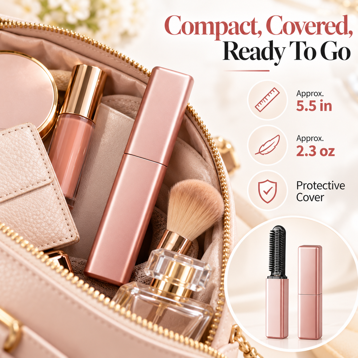 Cordless Mini Heated Styling Comb For Bangs & Touch-Ups