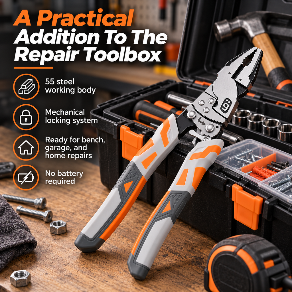 Self-Locking Ratchet Pliers With Wire Cutter