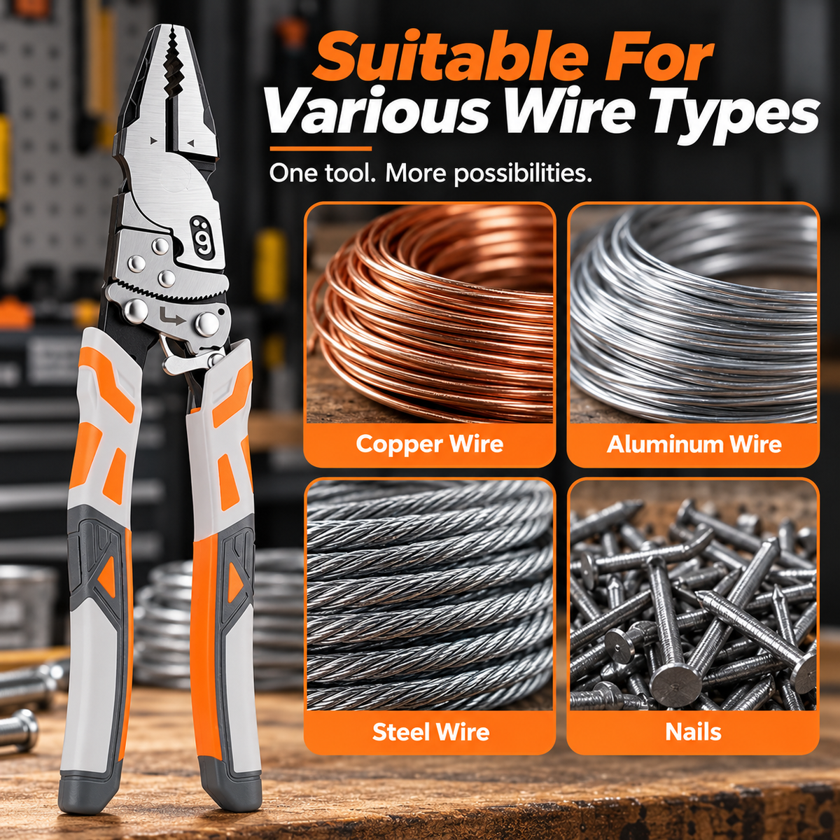 Self-Locking Ratchet Pliers With Wire Cutter