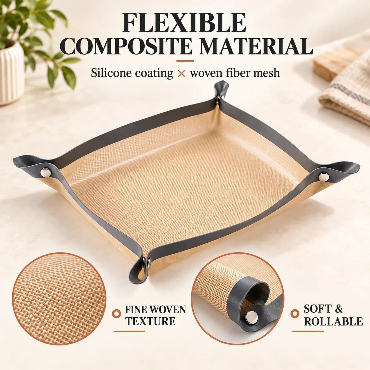 2-in-1 Foldable Silicone Baking Tray
