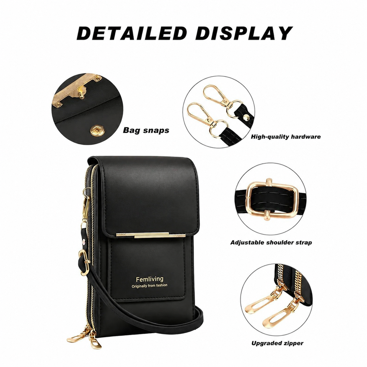 ✨2026 Trendy Minimalist Elegant Women's Touchscreen Crossbody Phone Wallet