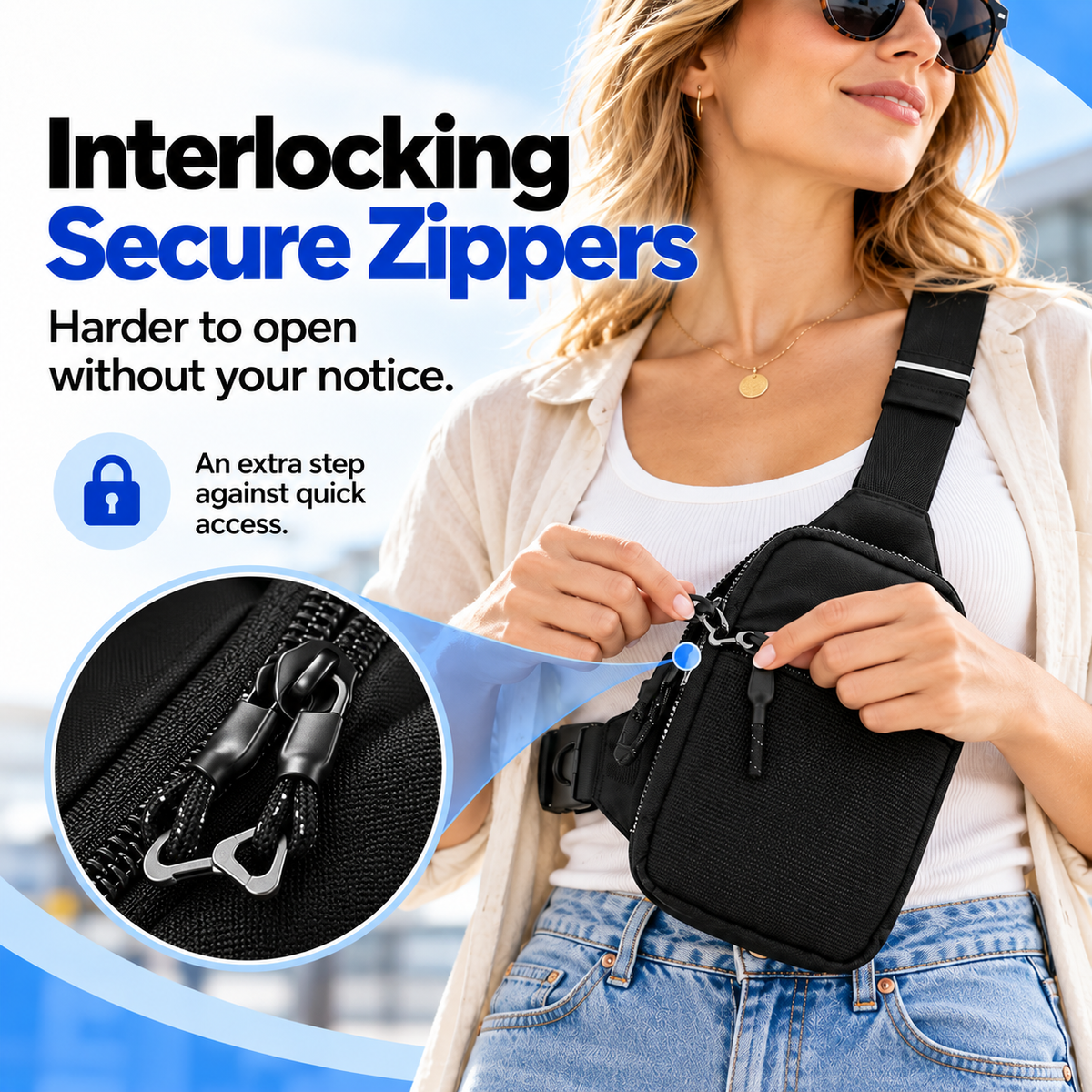 🛡️ Travel Sling Bag – Discreet Secure Sling Pack Keeps Valuables Safe