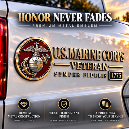 🇺🇸🎖️ Veteran Honor 3D Metal Car Emblem – A Tribute to Service & Pride