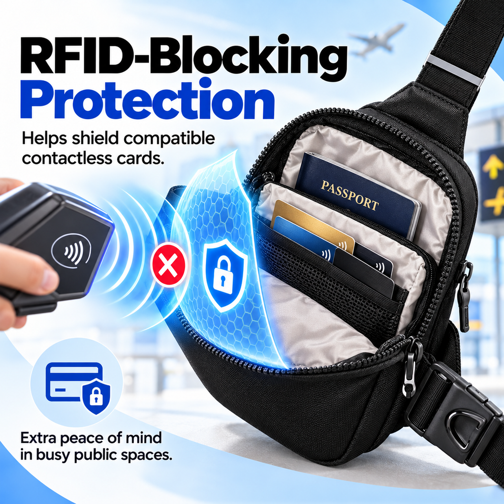 🛡️ Travel Sling Bag – Discreet Secure Sling Pack Keeps Valuables Safe