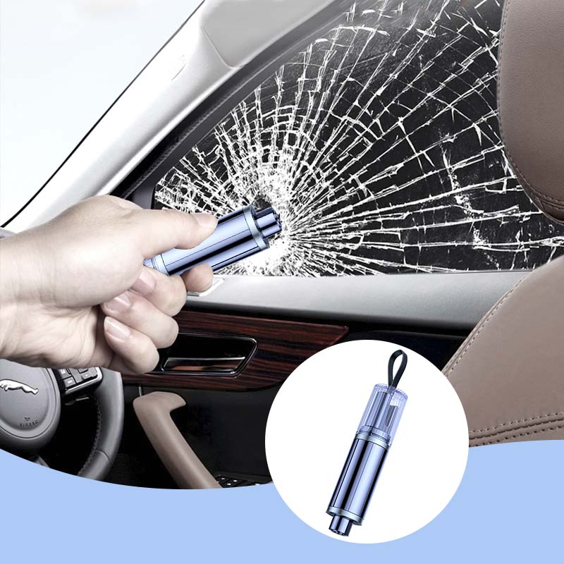 2-in-1 Emergency Car Window Breaker & Seatbelt Cutter With Test Glass
