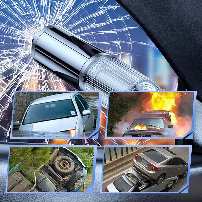 2-in-1 Emergency Car Window Breaker & Seatbelt Cutter With Test Glass