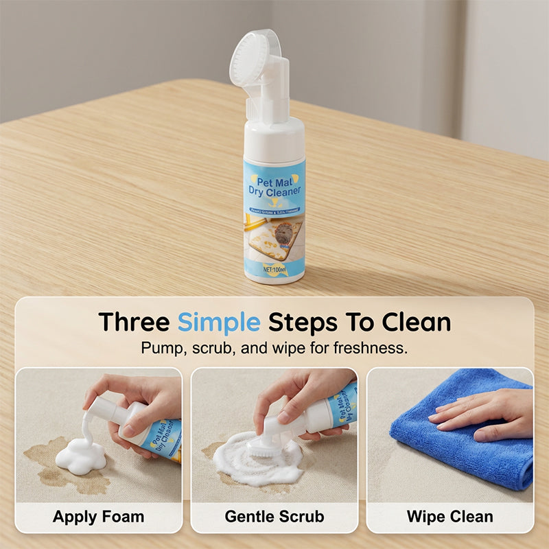 🐾 50% OFF! 🧼 Waterless Pet Mat Foam Cleaner – With brush & quick refresh ✨