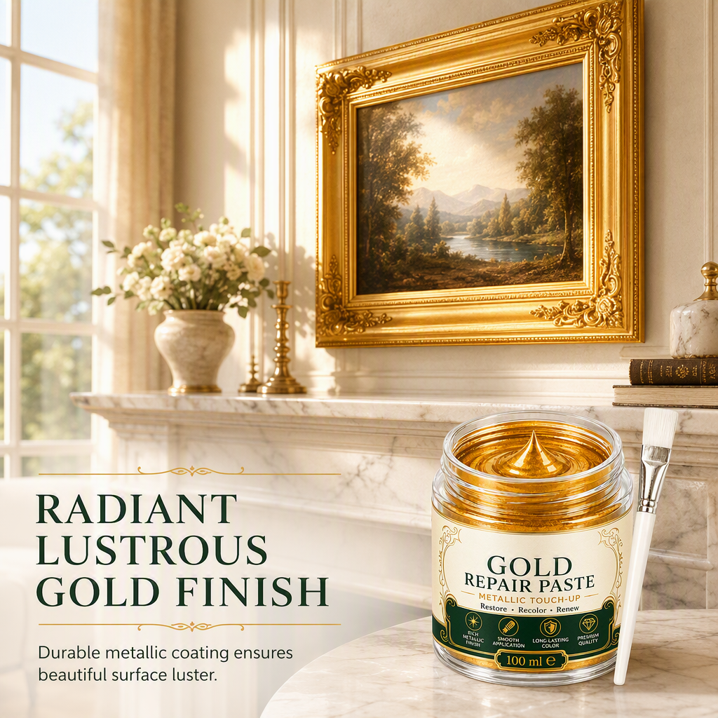 💥 Save 50%!Gold Metallic Repair Paste with Brush – Easy to Apply, Restore Shine & Make It Look Like New – No Professional Tools Needed! ✨🖌️
