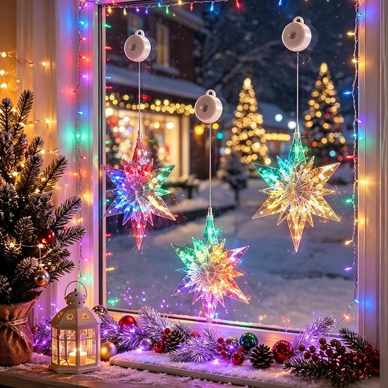 🔥LAST DAY 50% OFF🎄DIY Christmas Suction Lights❄️Multiple Shapes Available💡No Drill & No Residue🪟Reusable Holiday Window Ornament🪟Window Festive Home Party Decor