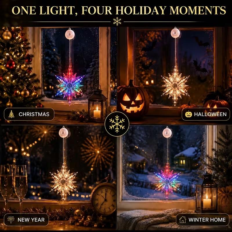 🔥LAST DAY 50% OFF🎄DIY Christmas Suction Lights❄️Multiple Shapes Available💡No Drill & No Residue🪟Reusable Holiday Window Ornament🪟Window Festive Home Party Decor