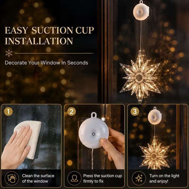 🔥LAST DAY 50% OFF🎄DIY Christmas Suction Lights❄️Multiple Shapes Available💡No Drill & No Residue🪟Reusable Holiday Window Ornament🪟Window Festive Home Party Decor